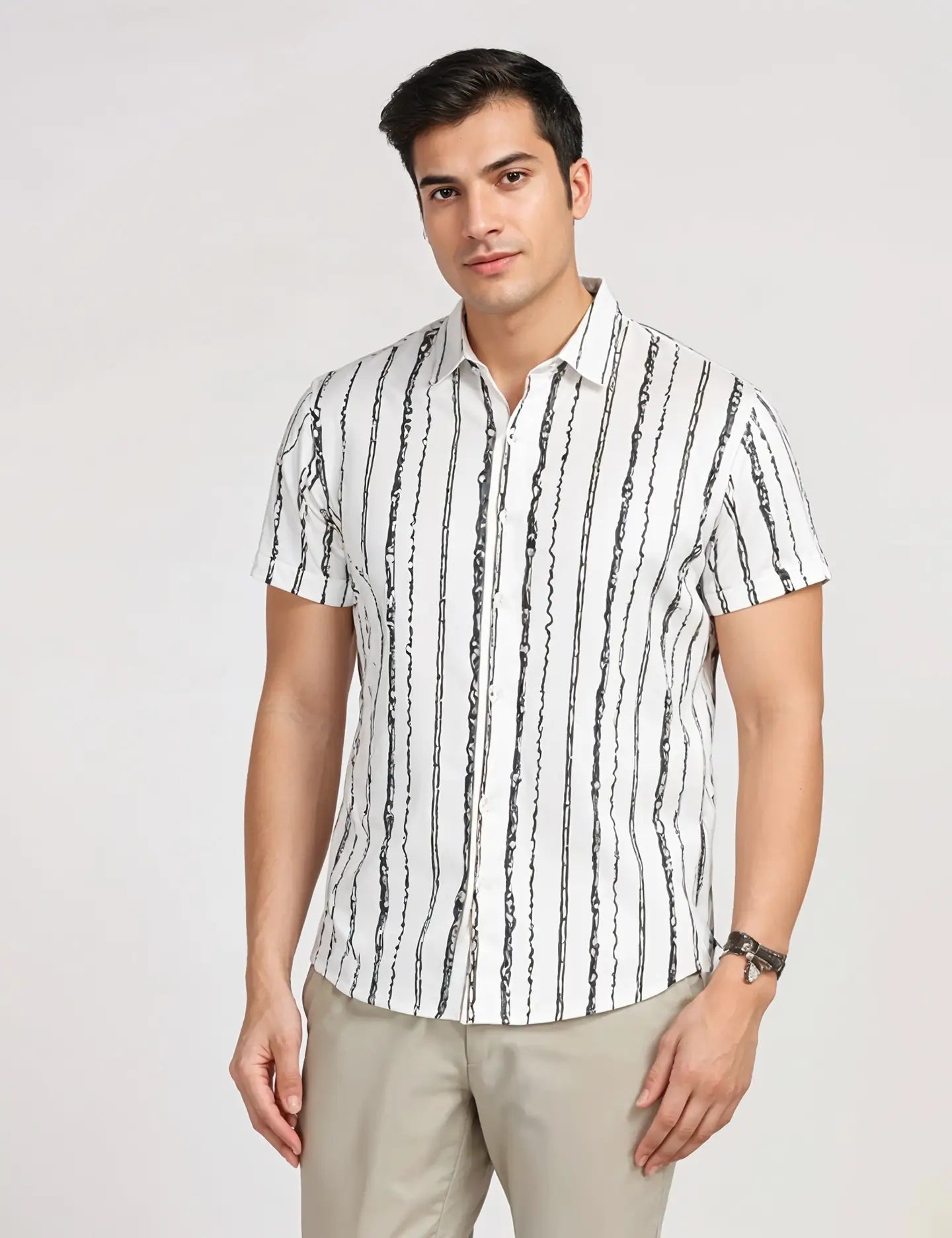 Straight Lining Men's Shirt Half Sleeves Exclusive Summer Edition