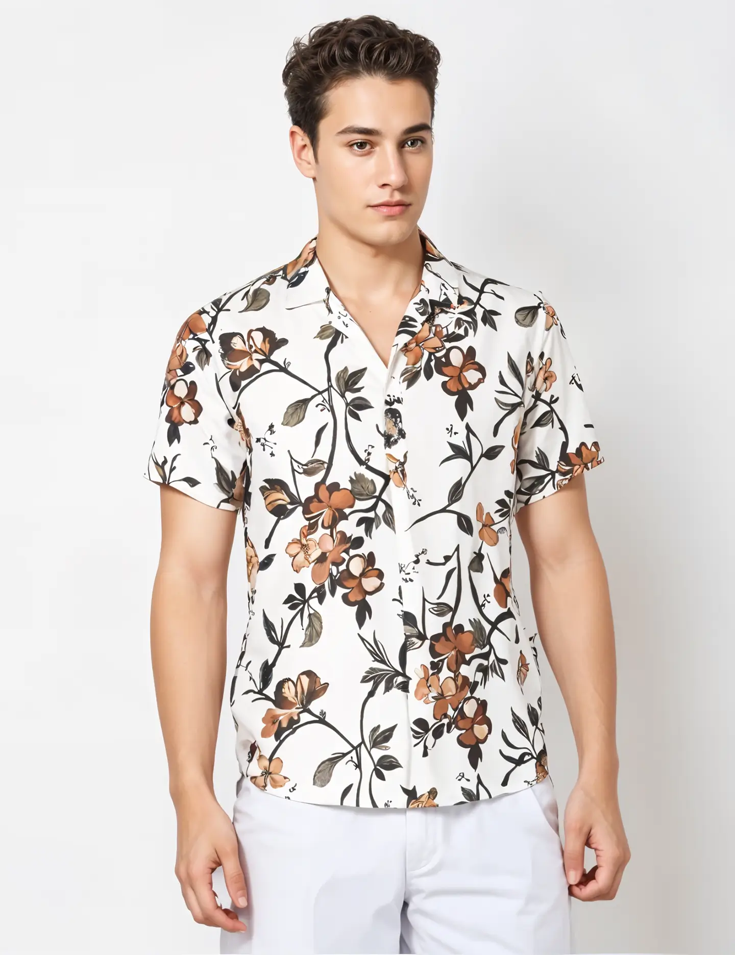 Tulip Printed Men's Shirt Half Sleeves Exclusive Summer Edition