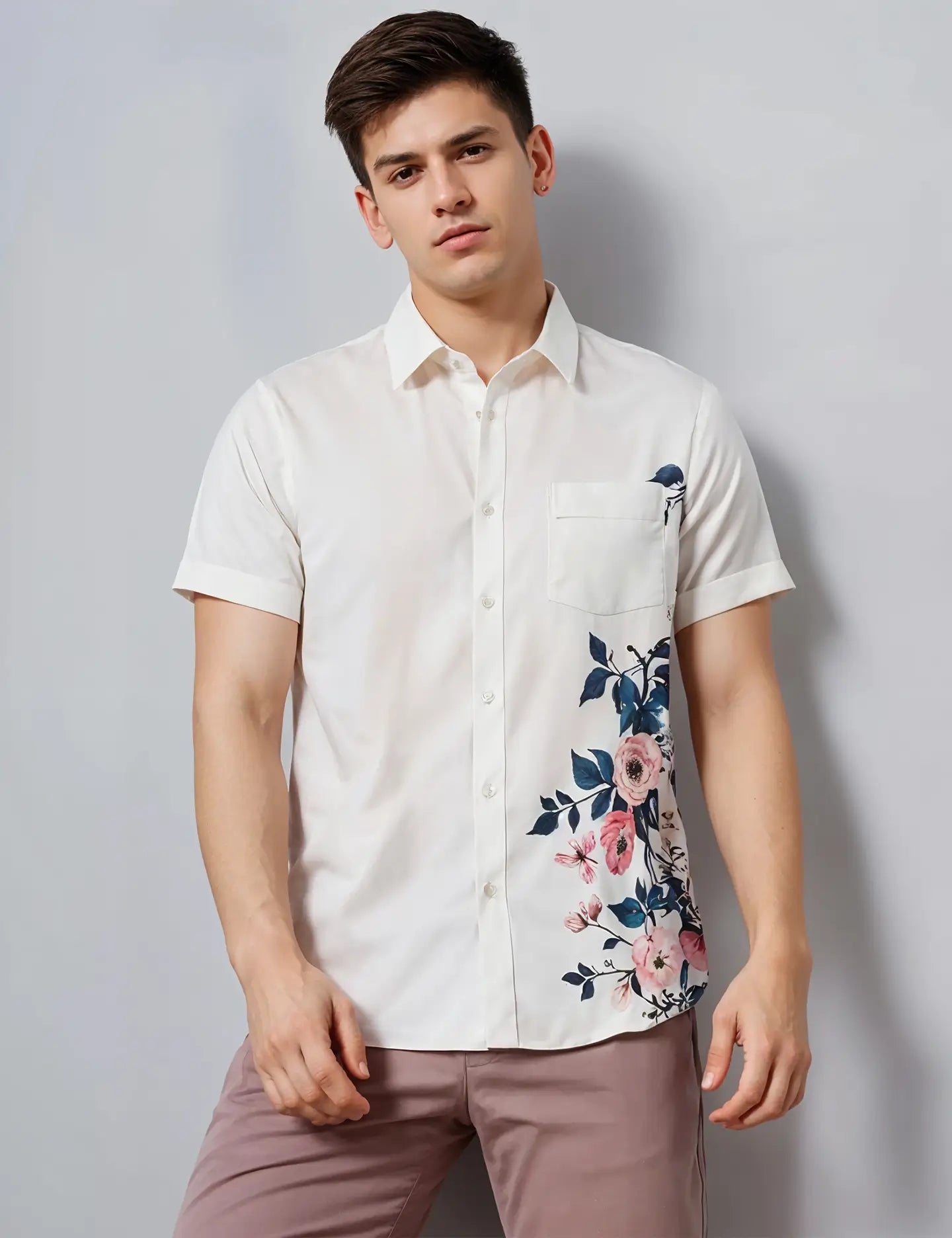 Rose on Corner Men's Shirt Half Sleeves Exclusive Summer Edition
